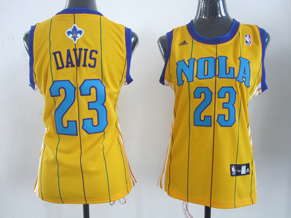  NBA Women New Orleans Hornets 23 Anthony Davis Swingman Yellow Jersey